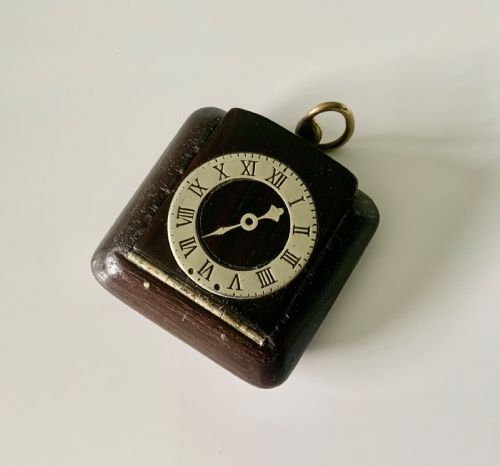 Rare Treen Pocket Watch Snuff Box