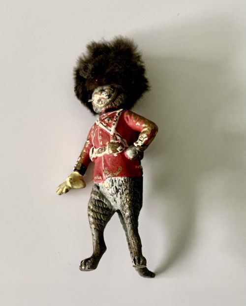 Cold Painted Bronze Cat Dressed as a Grenadier Guard