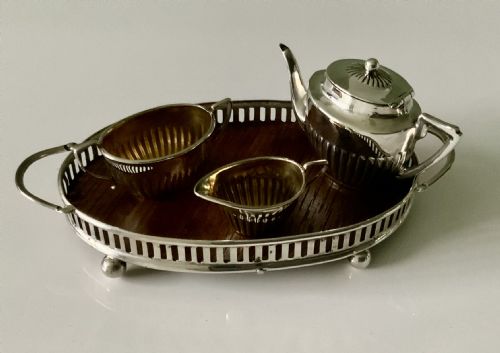 Miniature Silver Tea Service & Tray
