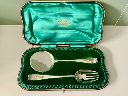 George V Silver Cake/pastry Server Set - Boxed