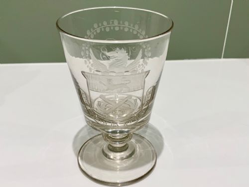 19th Century Glass Rummer Engraved Worshipful Company of Glaziers