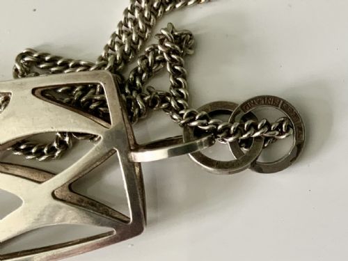 MID CENTURY FINNISH SILVER PENDANT - ADDITIONAL PHOTO 2