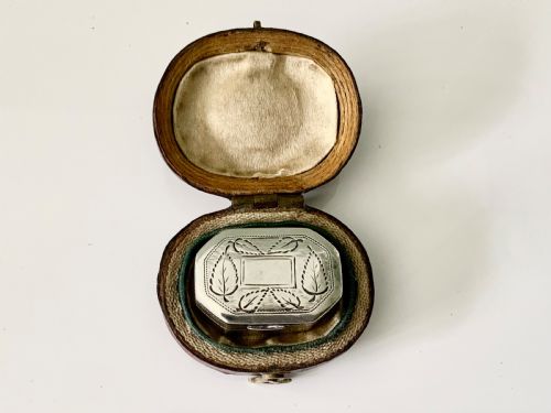 Silver Vinaigrette in Red Moroccan Leather Case