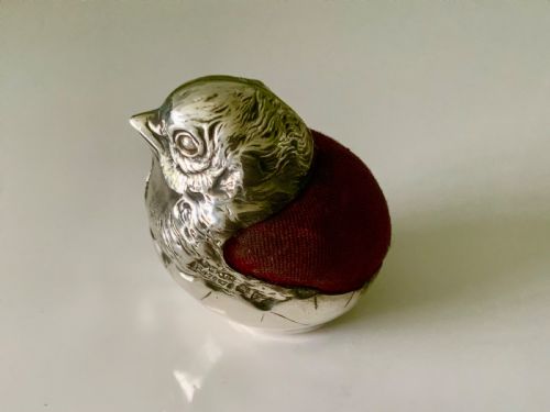 Sampson Mordan Silver Hatching Chick Pin Cushion