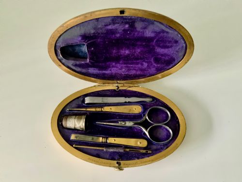 VICTORIAN BRASS SEWING ETUI - ADDITIONAL PHOTO 1
