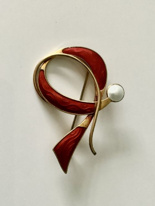 Norwegian Silver & Enamel Brooch