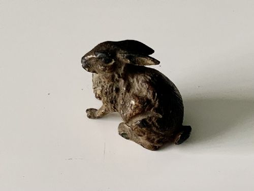 Miniature Cold Painted Bronze Rabbit