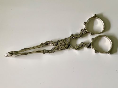 Georgian style Chester silver sugar tongs