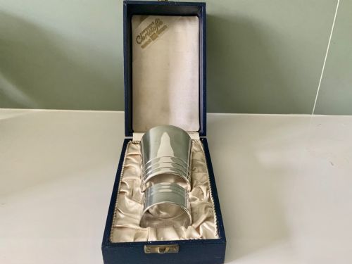 Christofle Plated Beaker & Napkin Ring - Ondulation Series