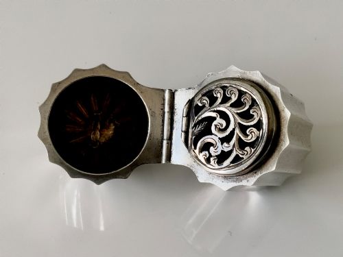RARE CHESTER SILVER VINAIGRETTE UNUSUAL SHAPE - ADDITIONAL PHOTO 4