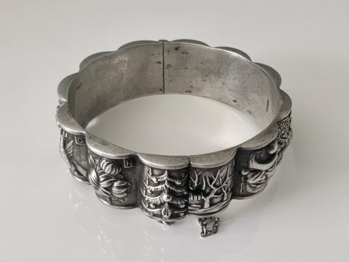 Portuguese Silver Bangle - Months of the Year