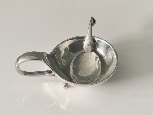Georg Jensen Silver Salt and Matching Spoon