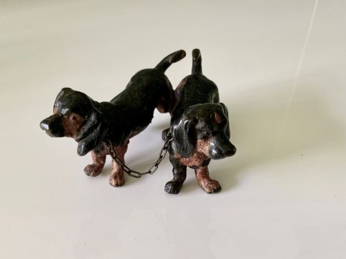 Cold Painted Bronze Dachshunds