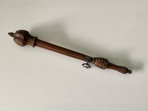Carved Wooden Tambour Needle Cut Steel Decoration