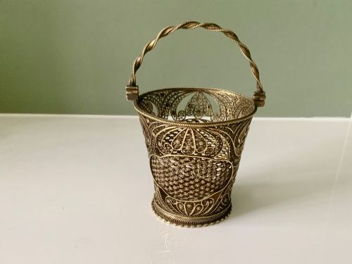Silver Gilt Filigree Basket