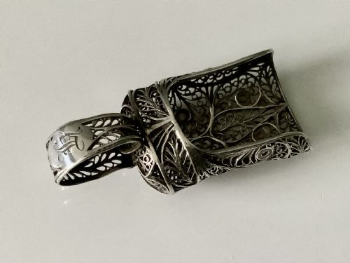Rare Georgian Silver Filigree Caddy Spoon