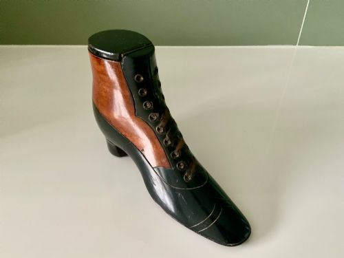 Victorian Wooden Boot Snuff Box