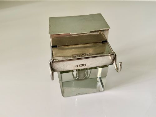 Rare Silver Inkwell & Stamp Box
