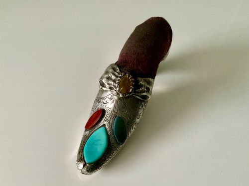 Victorian Silver Shoe Pin Cushion