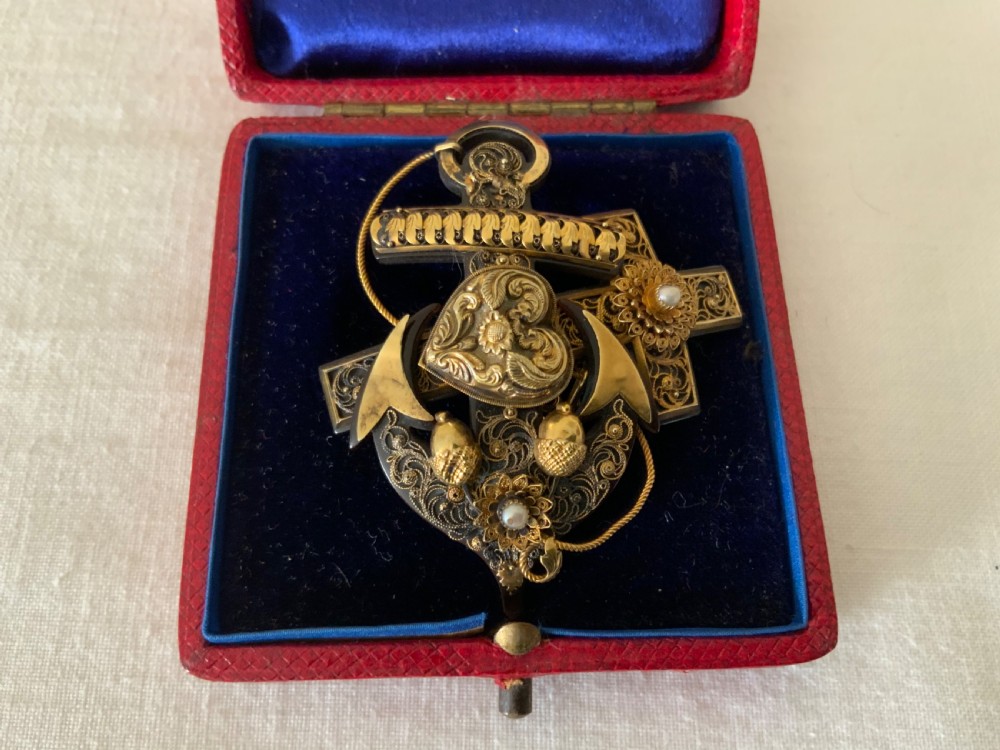 Georgian sentimental brooch faith, hope & charity