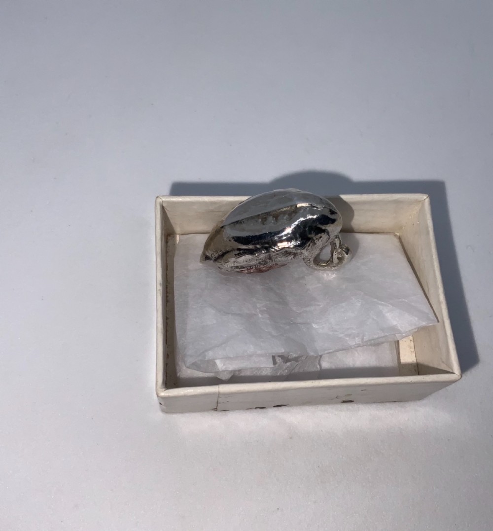 Miniature silver swan pincushion  View V