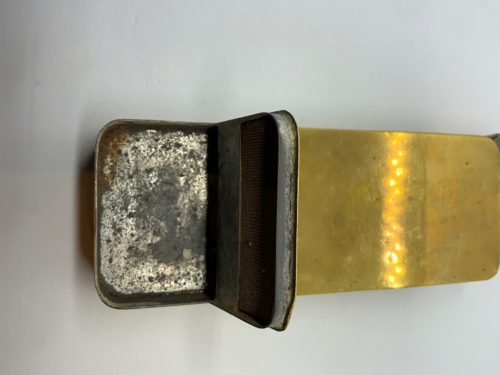 19th C brass pipe, vesta, tobacco box View IV