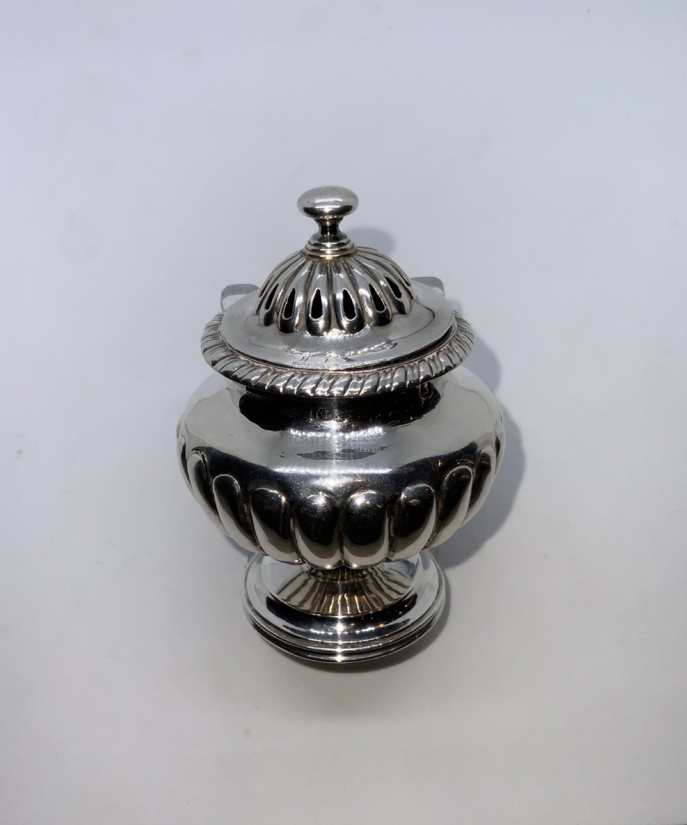 Georgian silver pounce pot