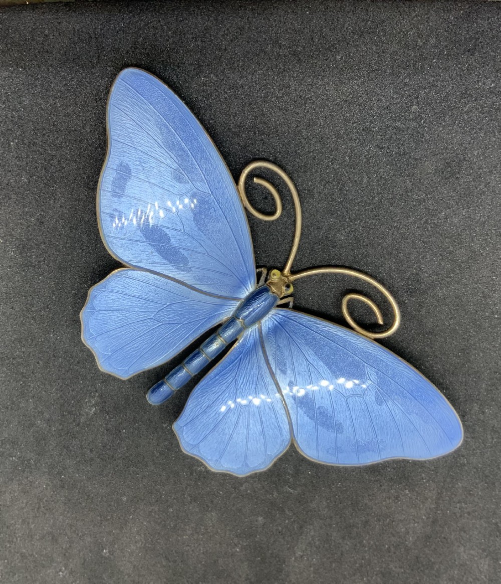 Marius Hammer silver enamel butterfly brooch