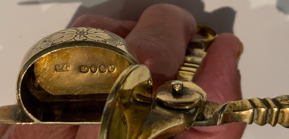 Rare silver gilt candle snuffers View V
