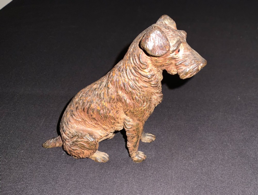 Cold Painted Bronze Dog