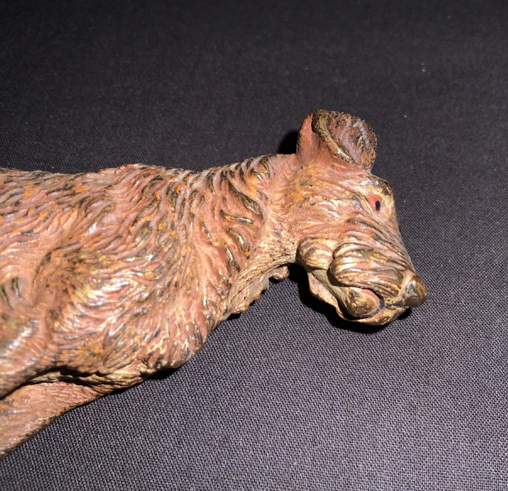Cold Painted Bronze Dog View III