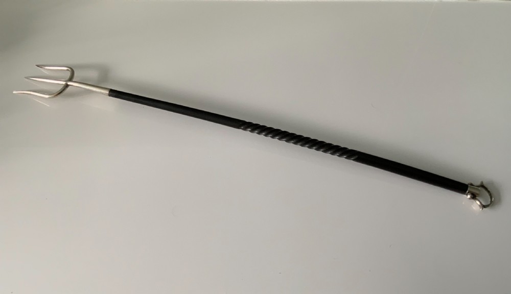 Edwardian silver toasting fork View II