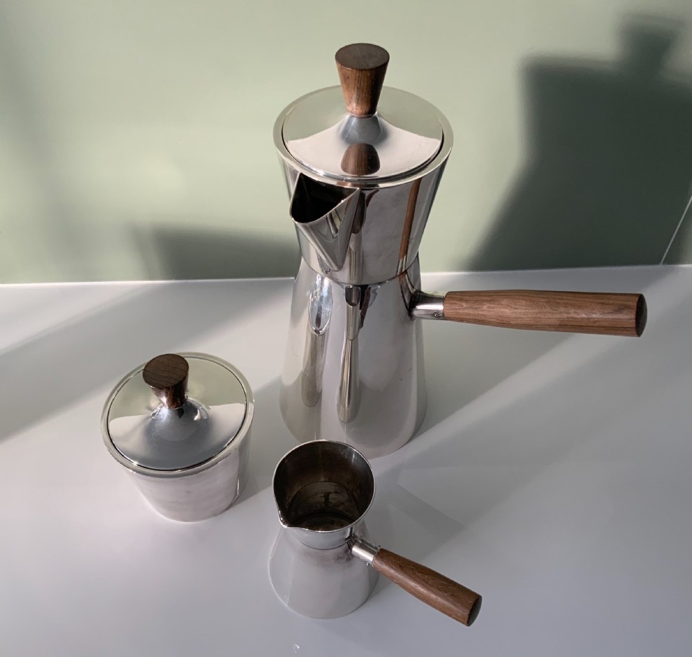 Mid Century modern Danish silver plate coffee set