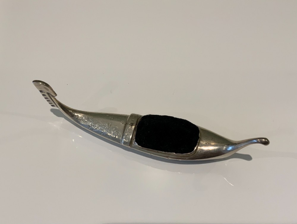 Rare silver gondola pin cushion