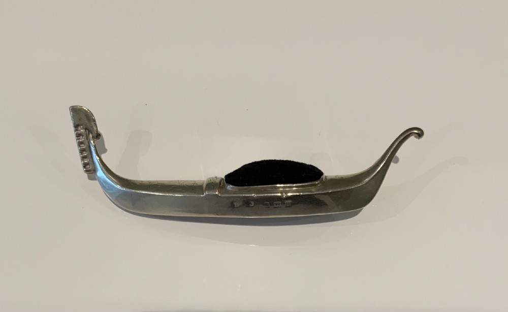 Rare silver gondola pin cushion View II