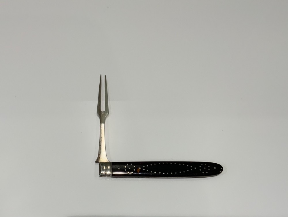 Georgian tortoiseshell silver folding fruit fork View IV