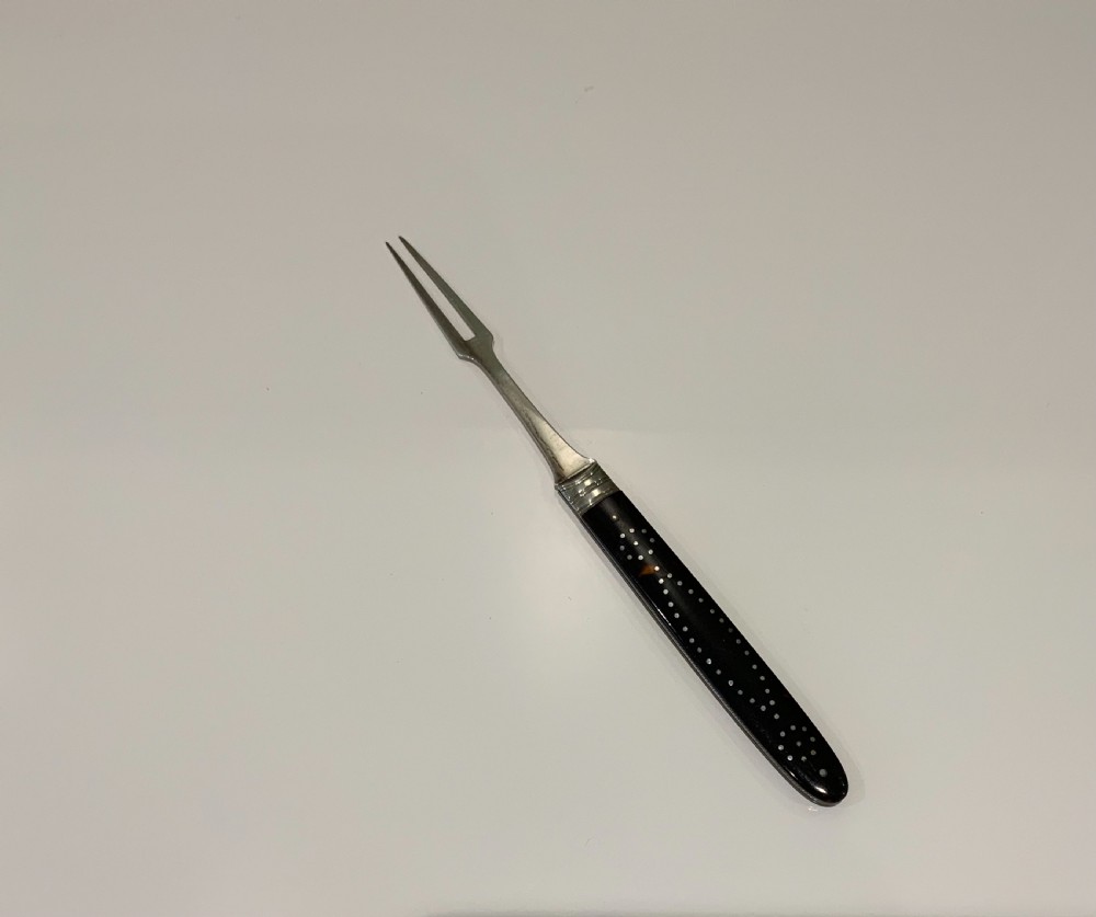 Georgian tortoiseshell silver folding fruit fork View VI
