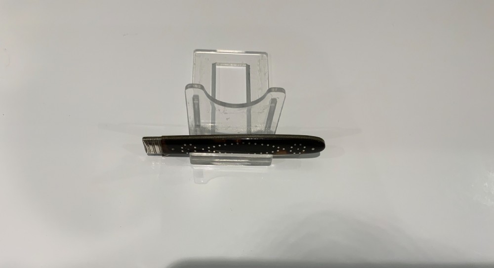Georgian tortoiseshell silver folding fruit fork View VII