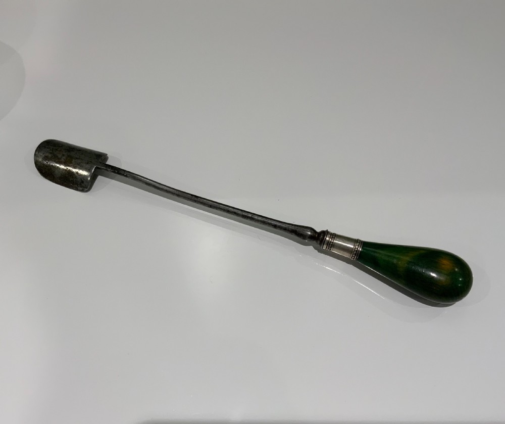 Rare Georgian steel Stilton scoop View II