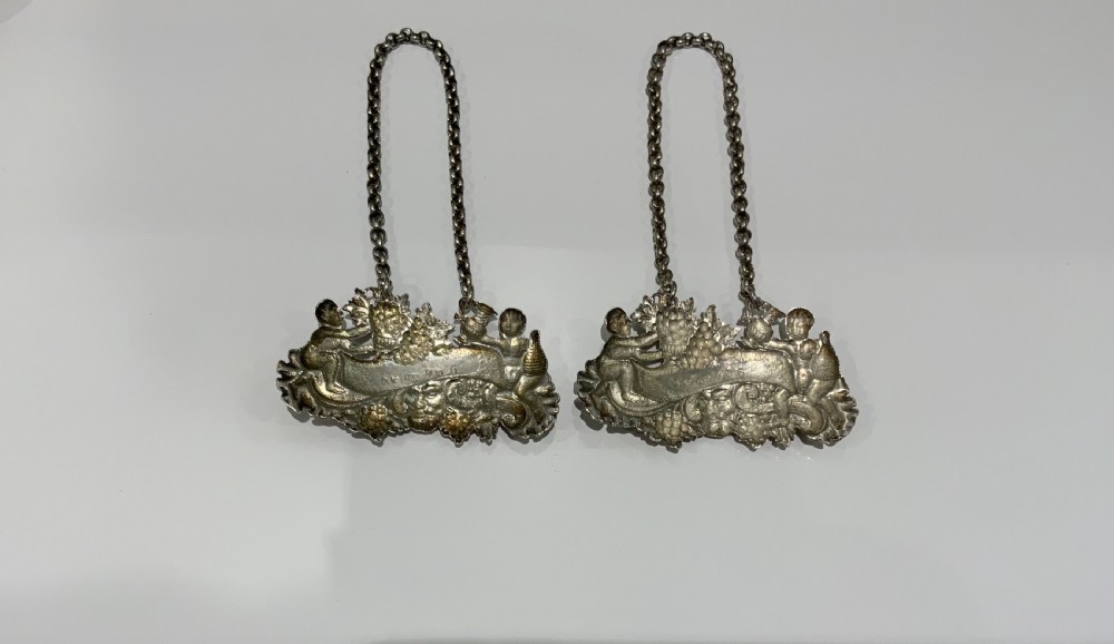 Pair of silver Georgian labels View IV