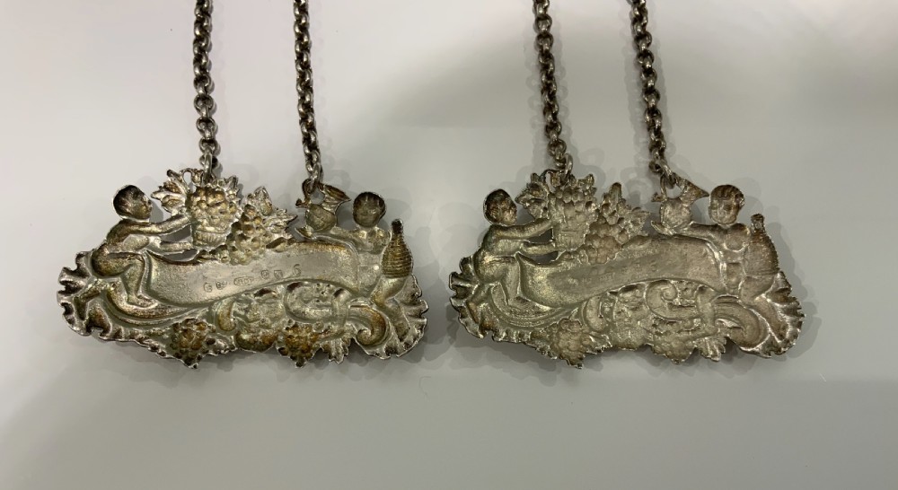 Pair of silver Georgian labels View V