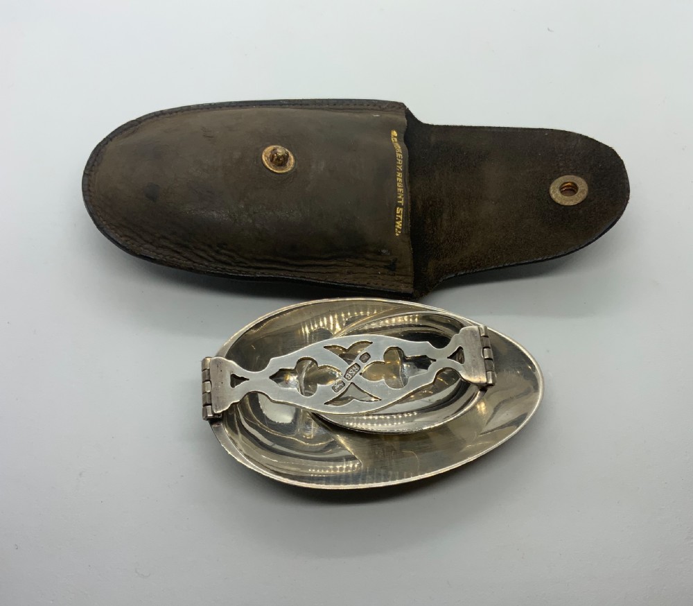 Double ended folding silver medicine spoon