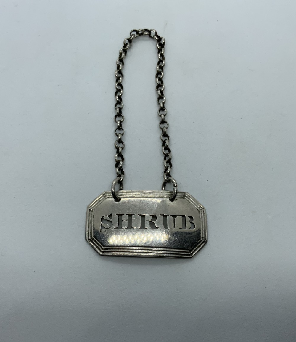 Rare silver Shrub label