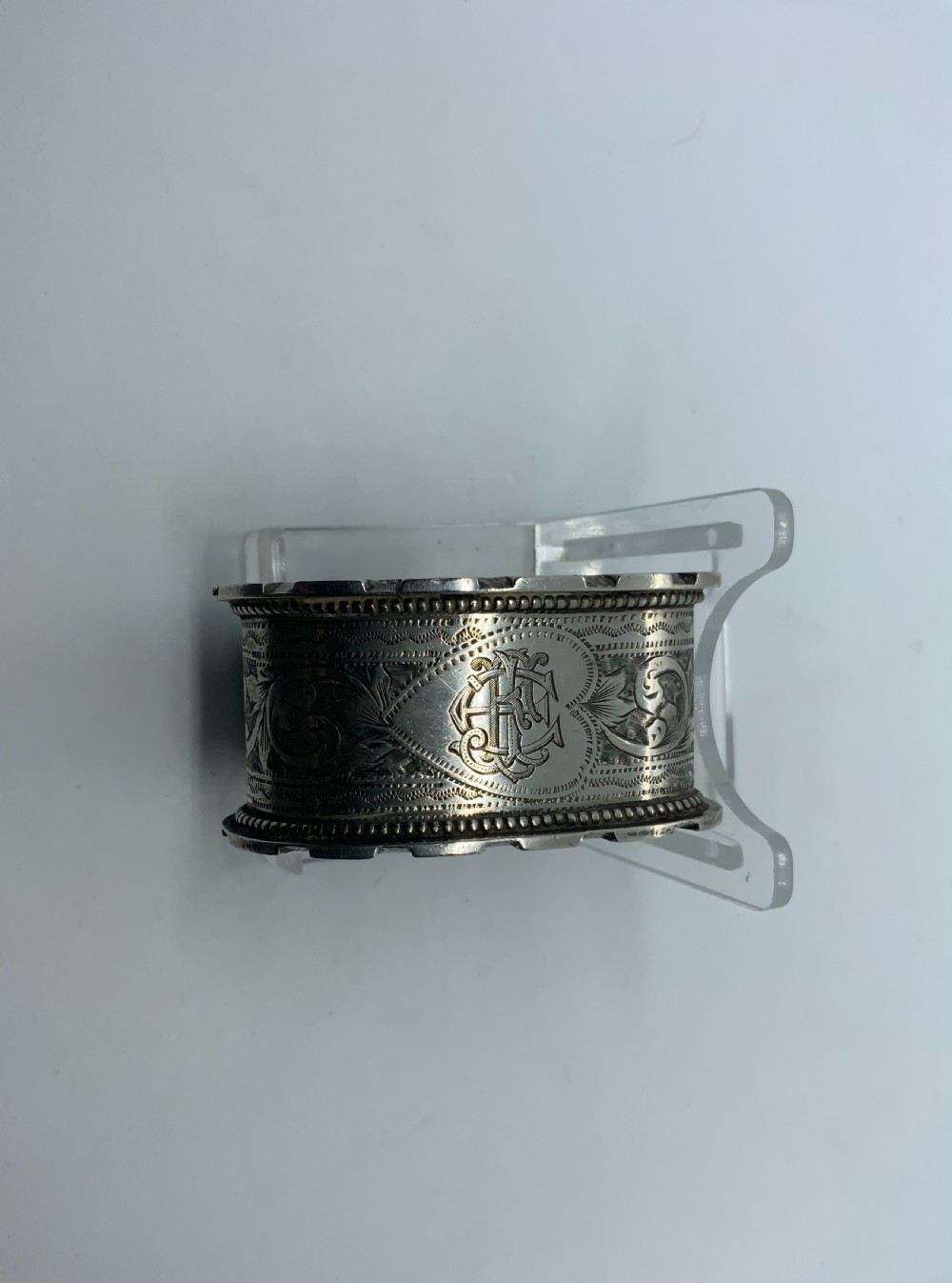 Silver heart shaped napkin ring View V