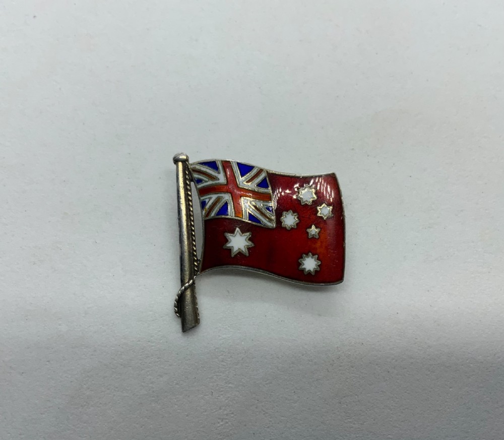 Marius Hammer Norwegian enamel and silver flag