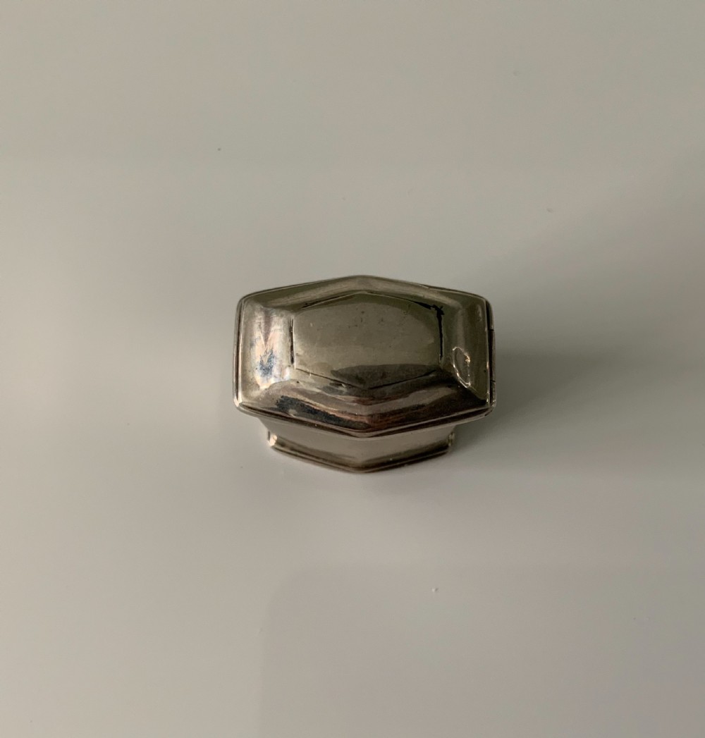 Rare Georgian silver comfit box View II