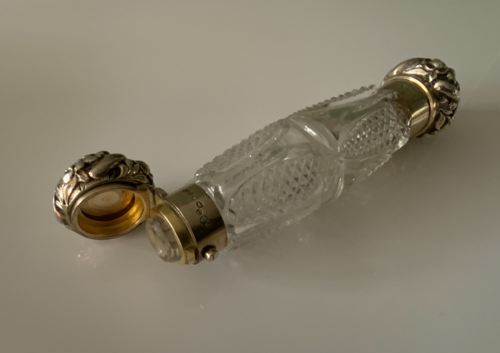 Double ended silver perfume bottle View V