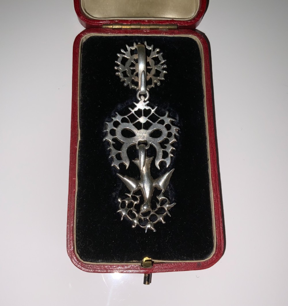 French Georgian St Espirit pendant - silver & paste View II
