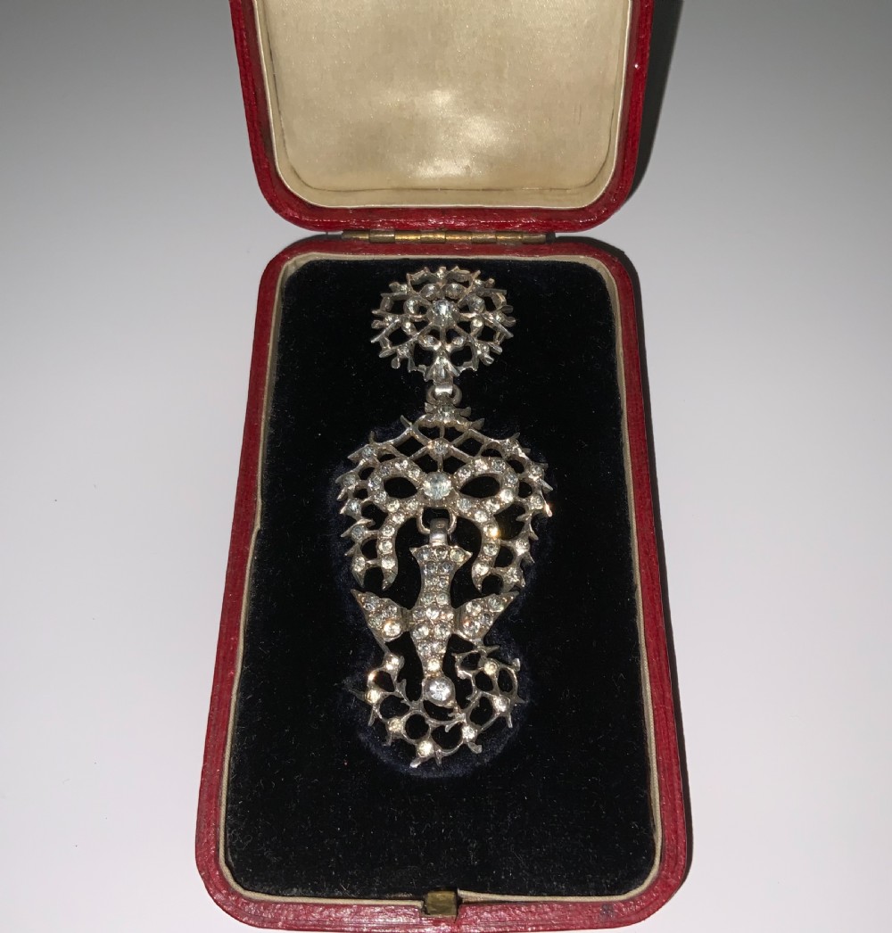 French Georgian St Espirit pendant - silver & paste View III