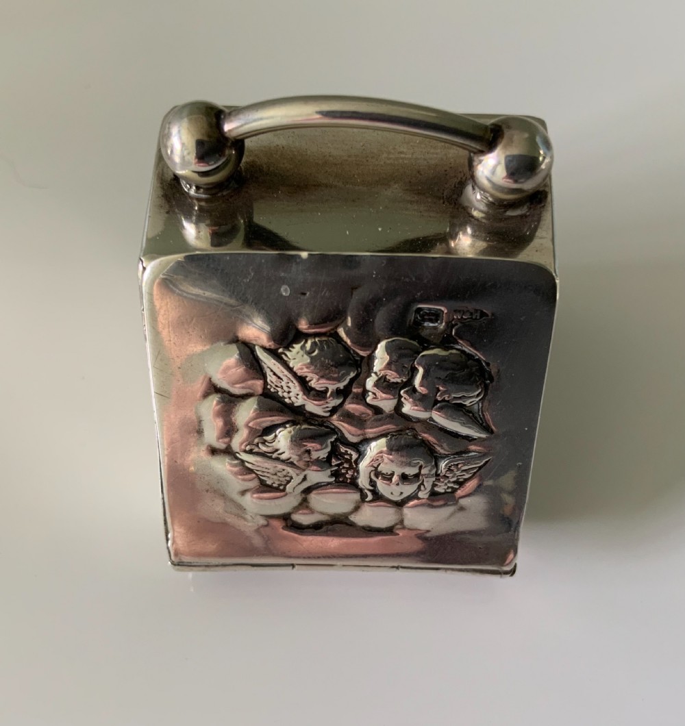 Novelty silver ring box - Reynolds Angels